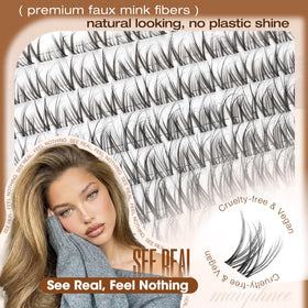 Mavphnee faux mink fiber texture close-up showing matte, realistic benefit