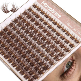 Mavphnee front packaging showing brown cluster lashes for natural blend