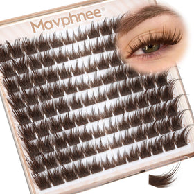 Mavphnee front packaging showing brown lash clusters and warm tinted box for easy selection