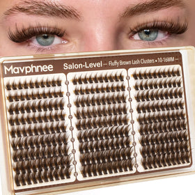 Mavphnee front packaging showing 270 brown lash clusters, ideal for value DIY sets