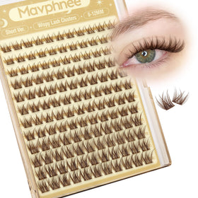 Mavphnee front packaging showing 132 brown lash clusters and product details