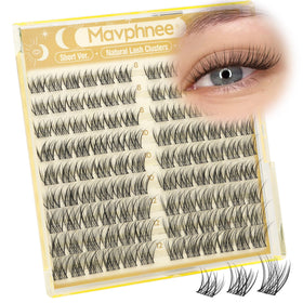 Mavphnee front packaging showing 108 cluster lashes and benefits