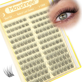 Mavphnee front packaging showing 144 natural lash clusters for quick application
