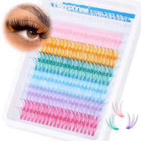 Mavphnee front packaging showing 280 colored lash clusters and kit benefit