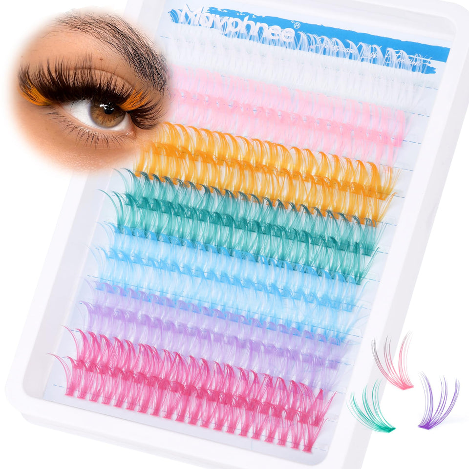Mavphnee front packaging showing 280 colored lash clusters and kit benefit