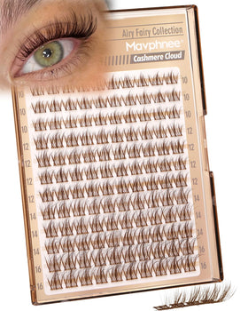Mavphnee front packaging showing brown cluster lash kit and benefits