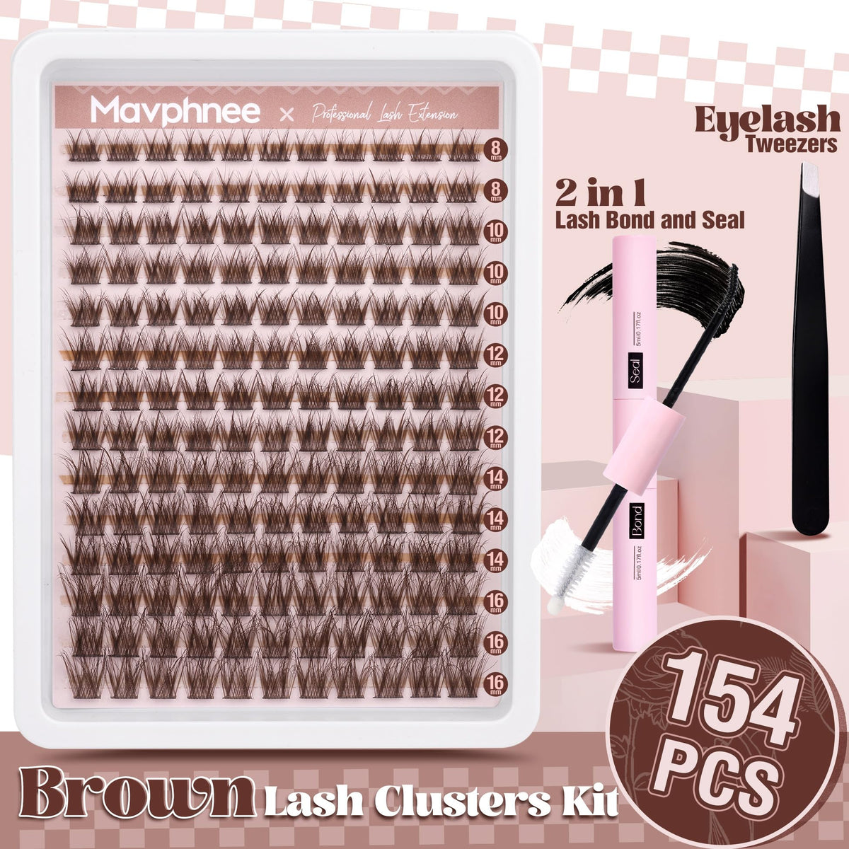 Mavphnee bond and seal glue with tweezers for easy application