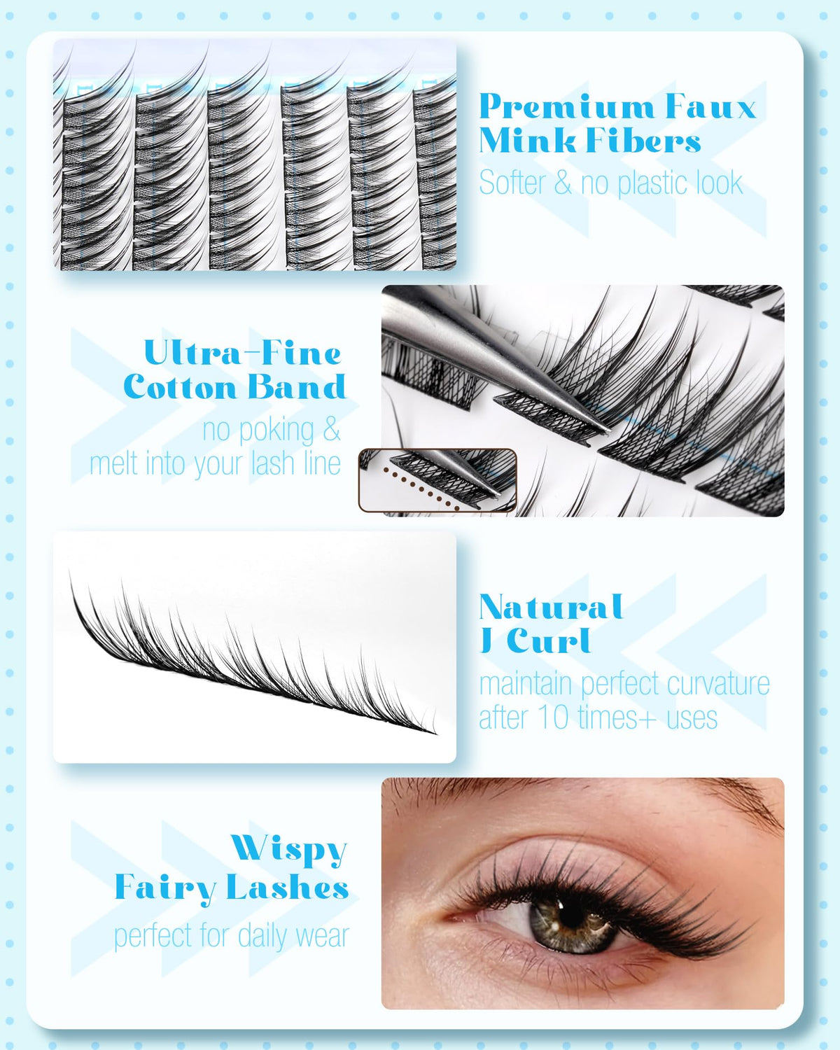 Mavphnee cluster lash application with tweezers for precise placement
