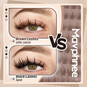 Mavphnee cluster lashes applied on model for subtle enhancement