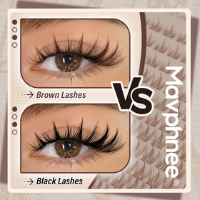 Mavphnee lashes in use creating a subtle daytime, no-makeup enhancement