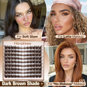 Mavphnee wispy lash fibers texture emphasizing soft, natural volume