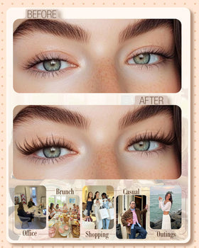 Mavphnee lashes worn with glasses showing no lens interference