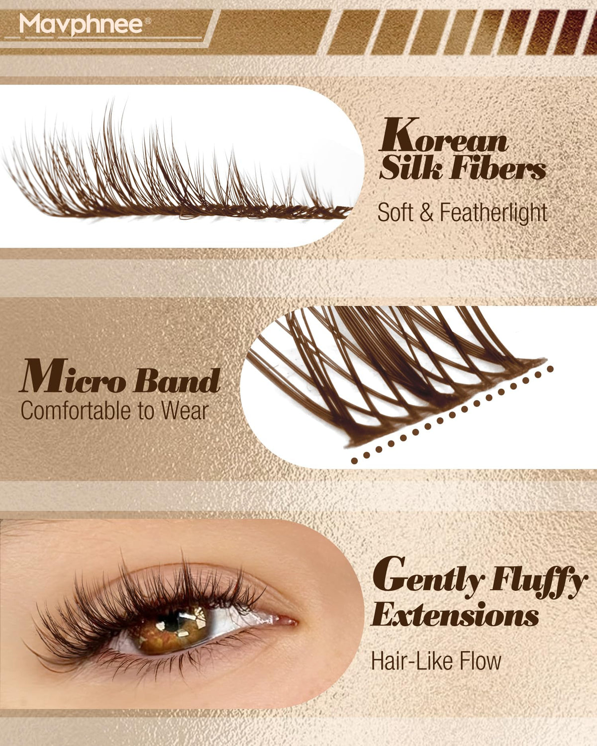 Mavphnee length chart showing 10–16mm mix for customizable looks