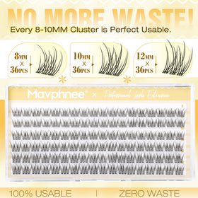 Mavphnee clusters packed in makeup bag lifestyle shot showing travel-ready convenience benefit