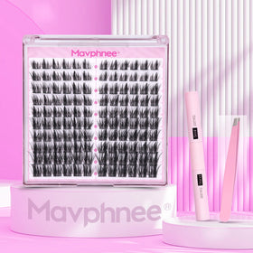 Mavphnee lifestyle flatlay with kit inside makeup bag for on-the-go styling