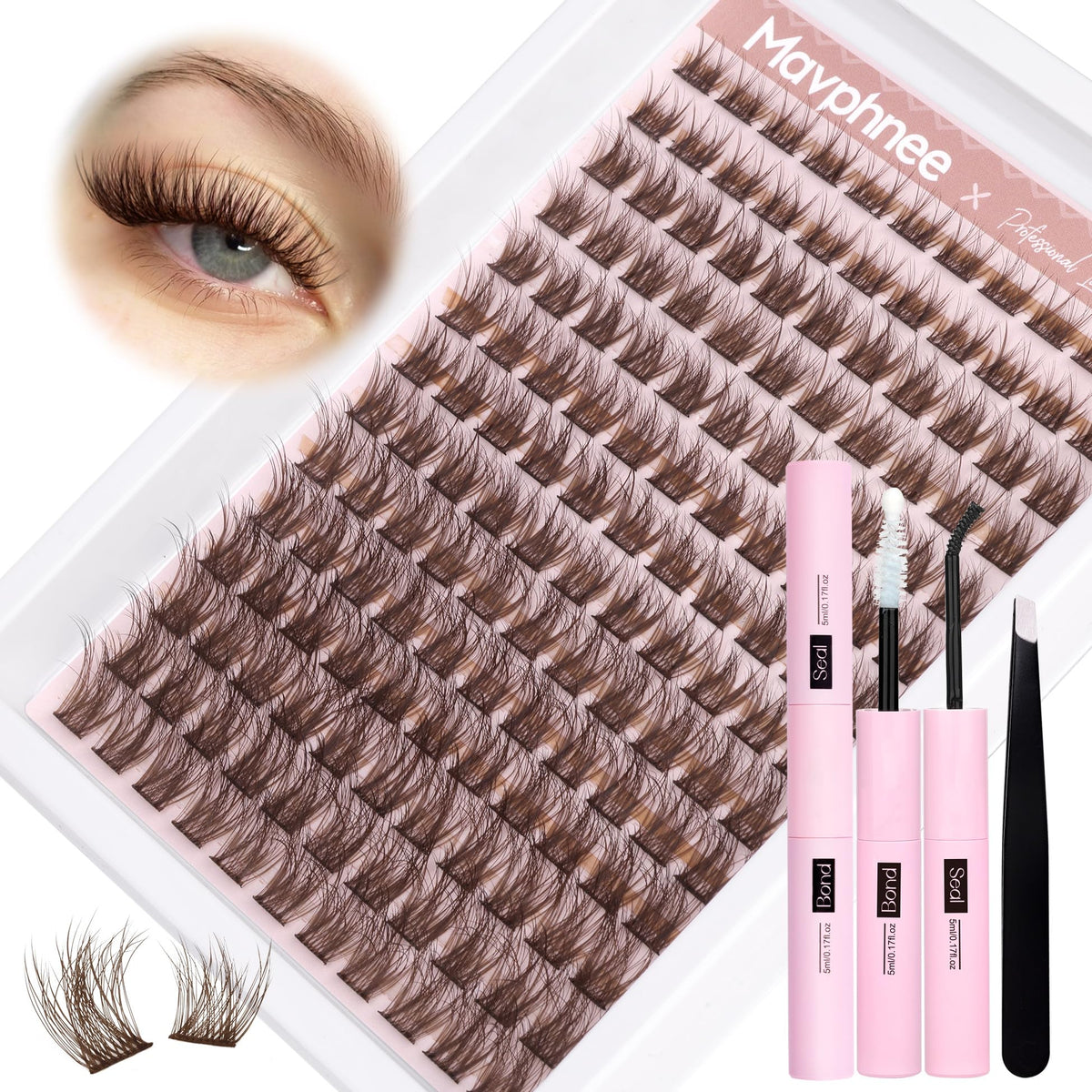 Mavphnee model wearing brown clusters for soft natural enhancement