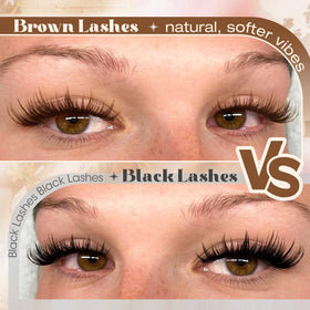 Mavphnee on-eye view demonstrating soft-glam brown lashes and subtle eye lift