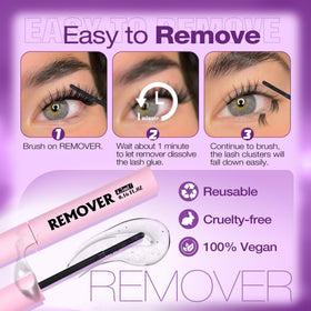 Mavphnee bond and remover bottles showing quick-dry adhesive and gentle cleanup