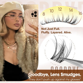 Mavphnee side profile finished lashes showing wispy lift and flattering benefit
