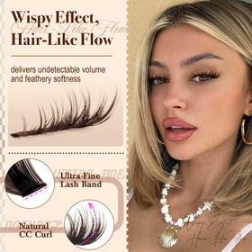 Mavphnee side profile of worn lashes enhancing eye definition comfortably
