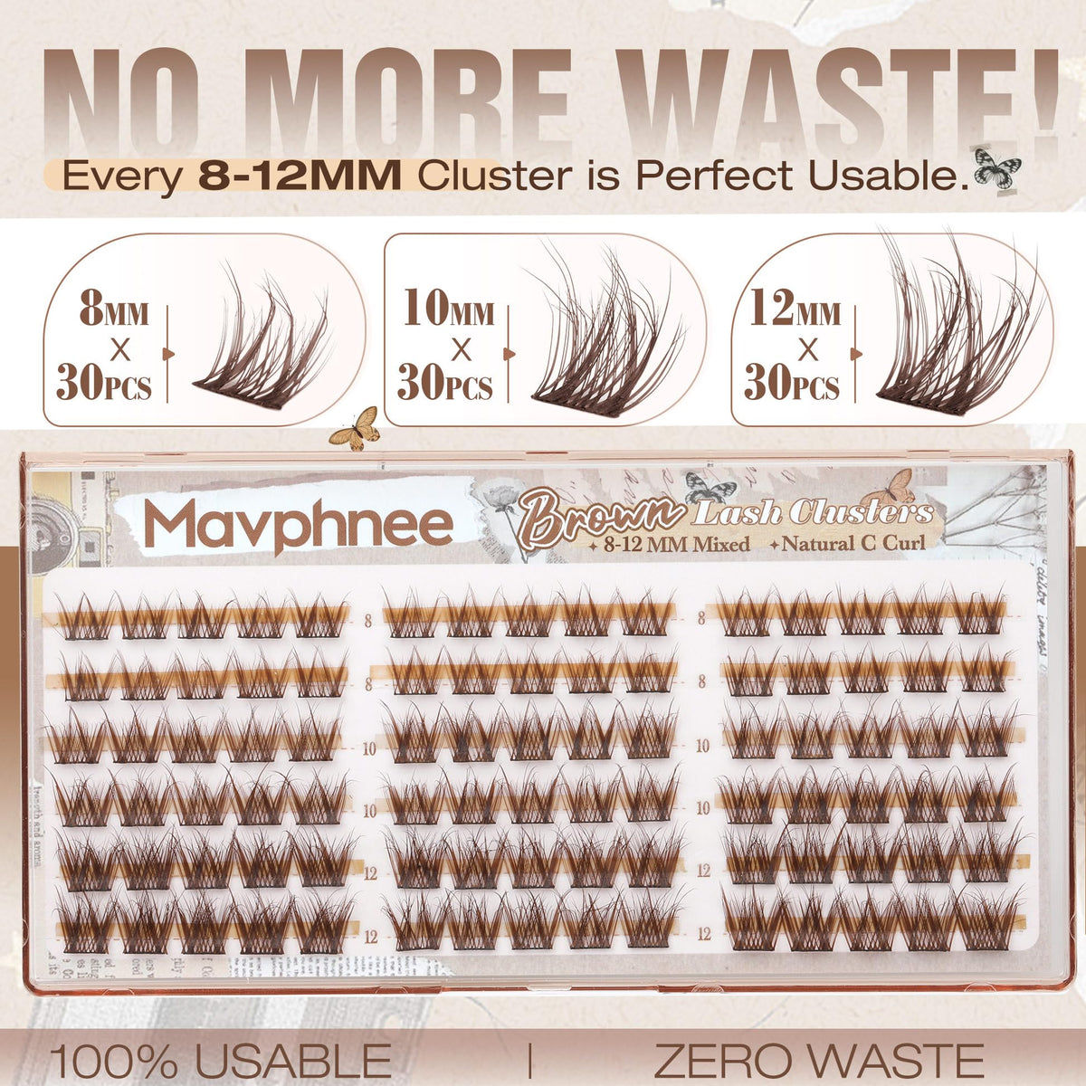 Mavphnee storage tray and cleaning tools to preserve lash shape