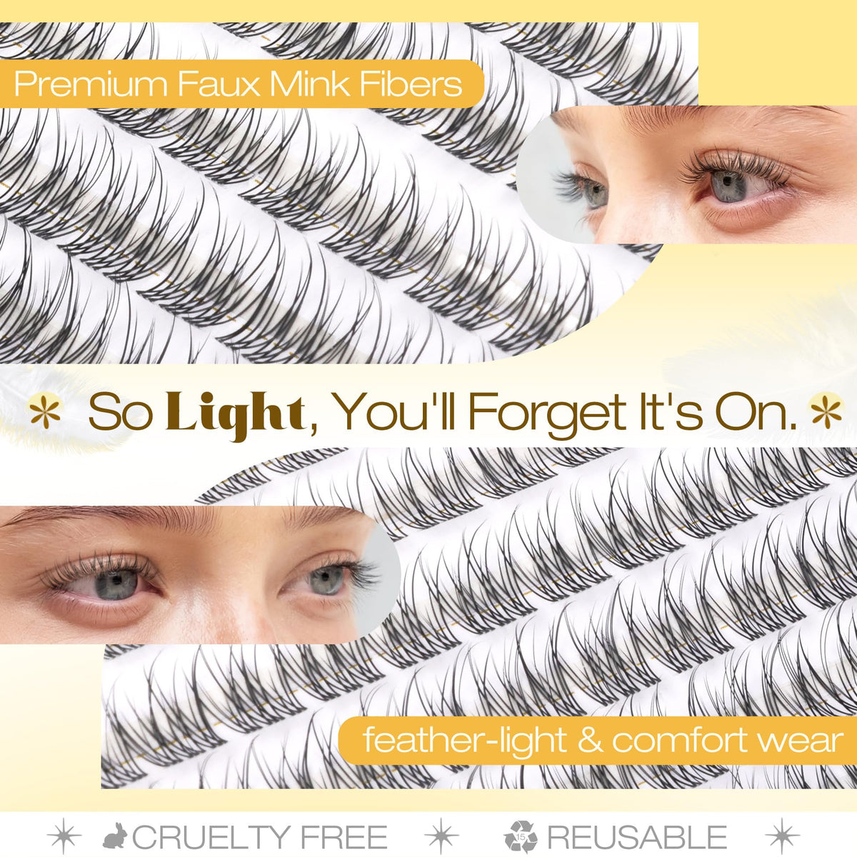 Mavphnee lash fiber texture detail showing feathery tips for realistic finish benefit