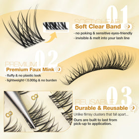Mavphnee faux mink fibers texture detail offering soft, natural-looking volume