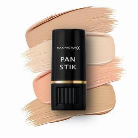 Max Factor Pan Stik concealing a blemish to show effective spot coverage and natural look