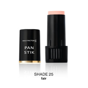 max factor Pan Stik twist-up view revealing creamy stick for easy, mess-free application on the go