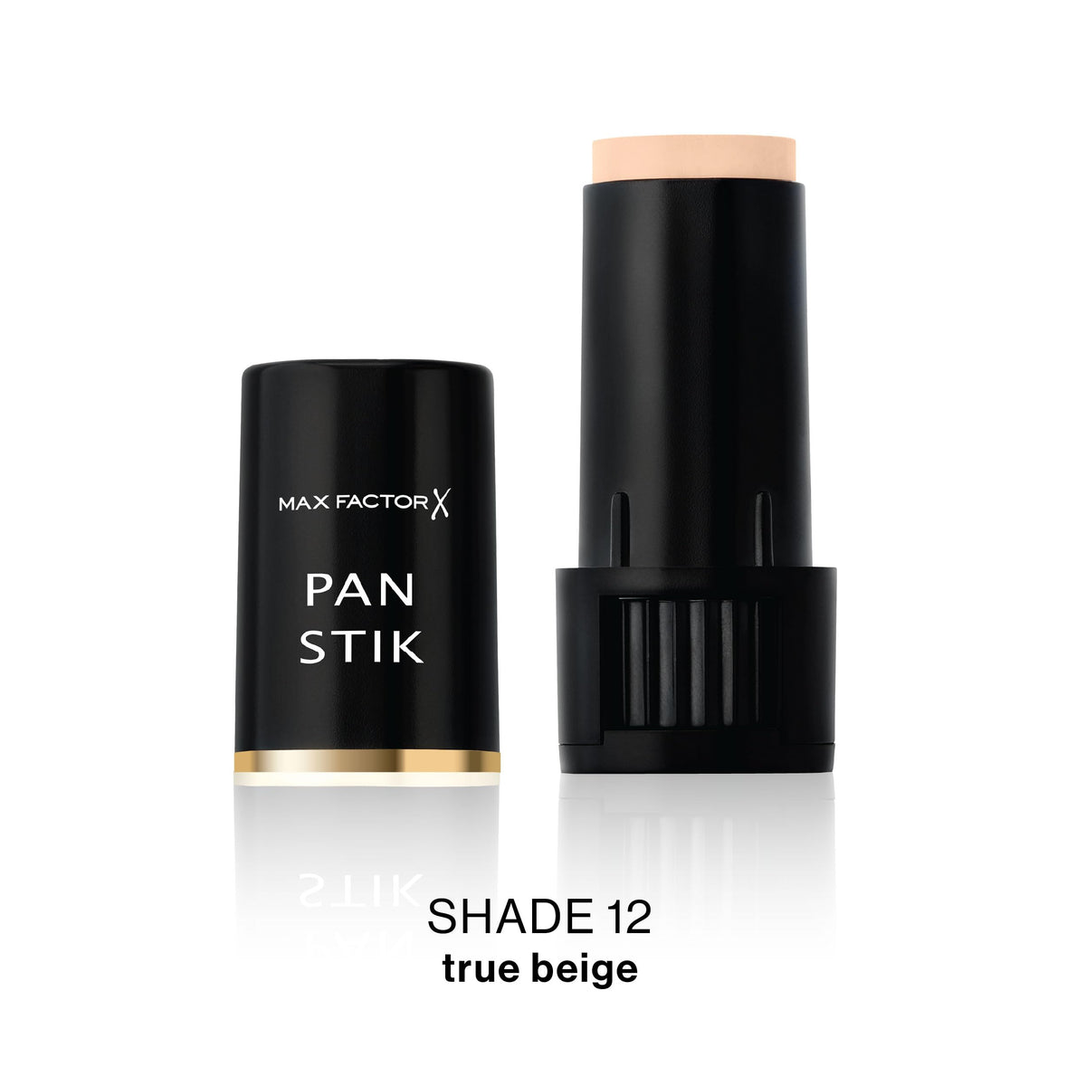 Max Factor Pan Stik twist-up mechanism detail illustrating convenient, mess-free application