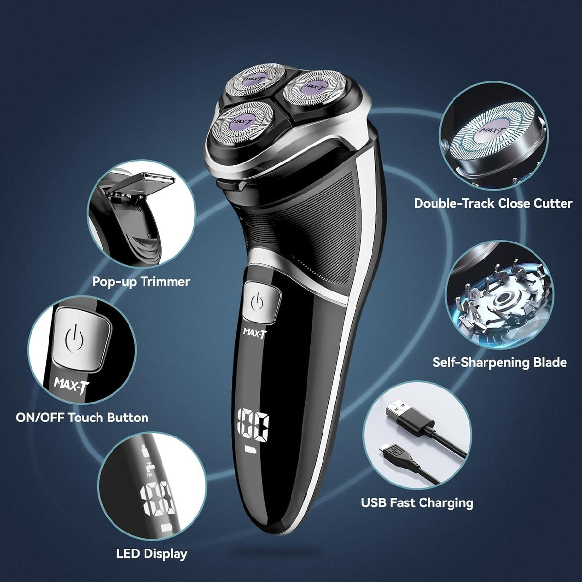 MAX-T shaving with foam in bathroom showing wet-shave comfort and skin-friendly glide