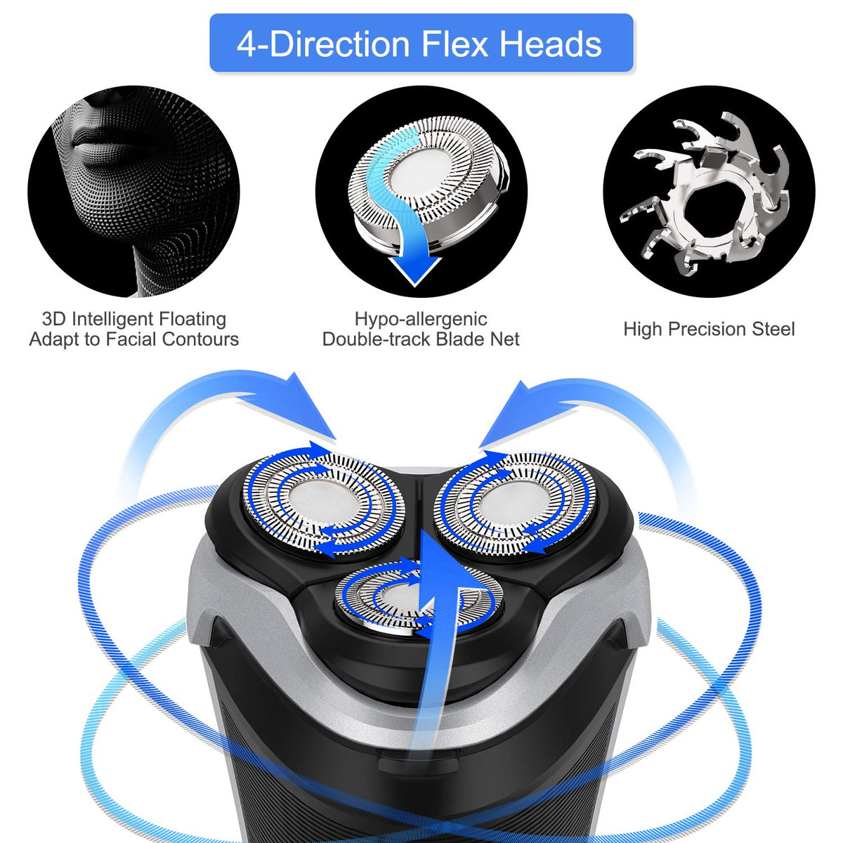 MAX-T close-up of 3D rotary heads showing cutter nets and smooth performance