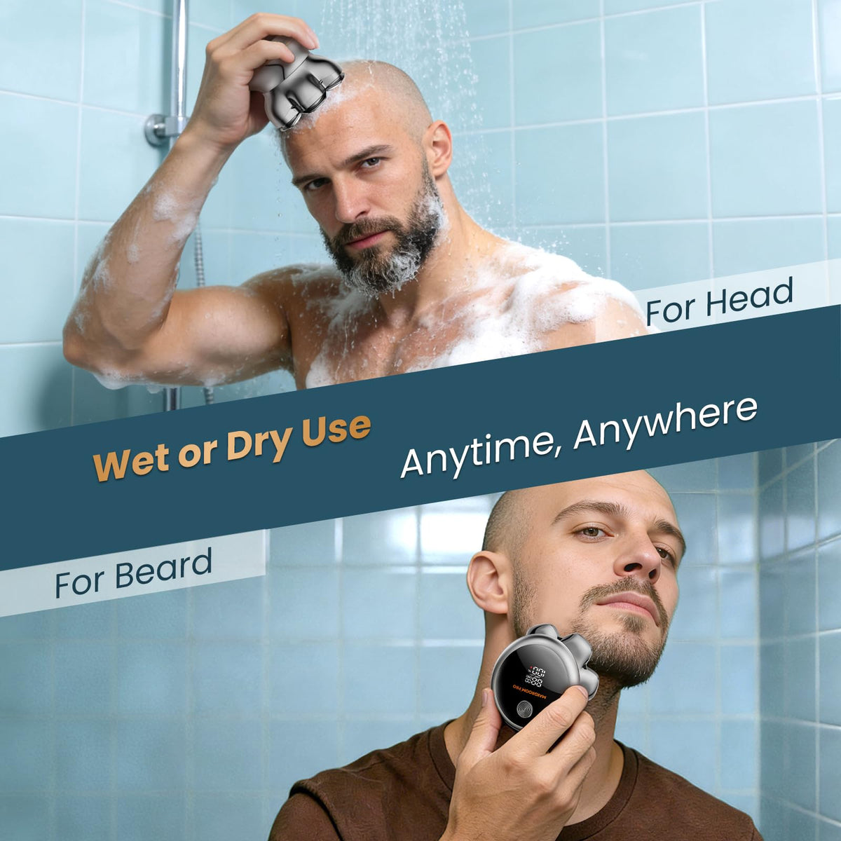 MAXGROOM rinsing head under tap for quick cleaning and lasting blade sharpness