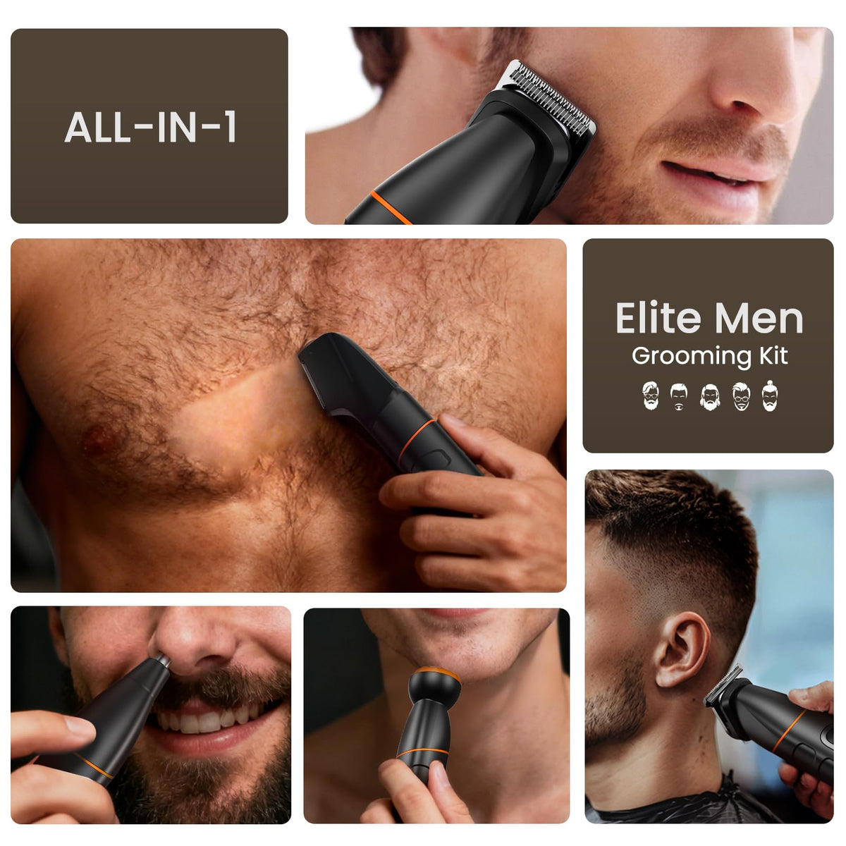 MAXGROOM close-up of V-shaped trimmer head demonstrating precision on contours