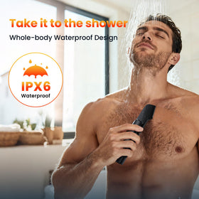 MAXGROOM V-shaped head closeup reaching narrow areas safely