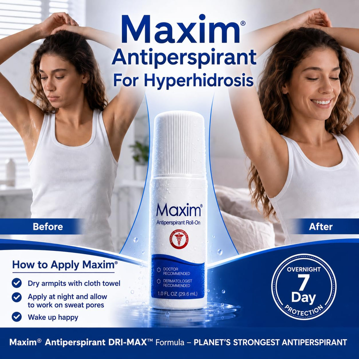 MAXIM roll-on with cap removed demonstrating easy twist and open design