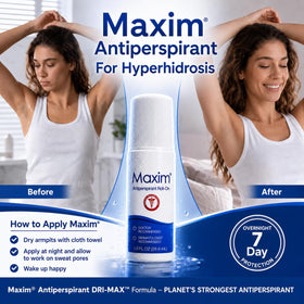 MAXIM roll-on with cap removed demonstrating easy twist and open design