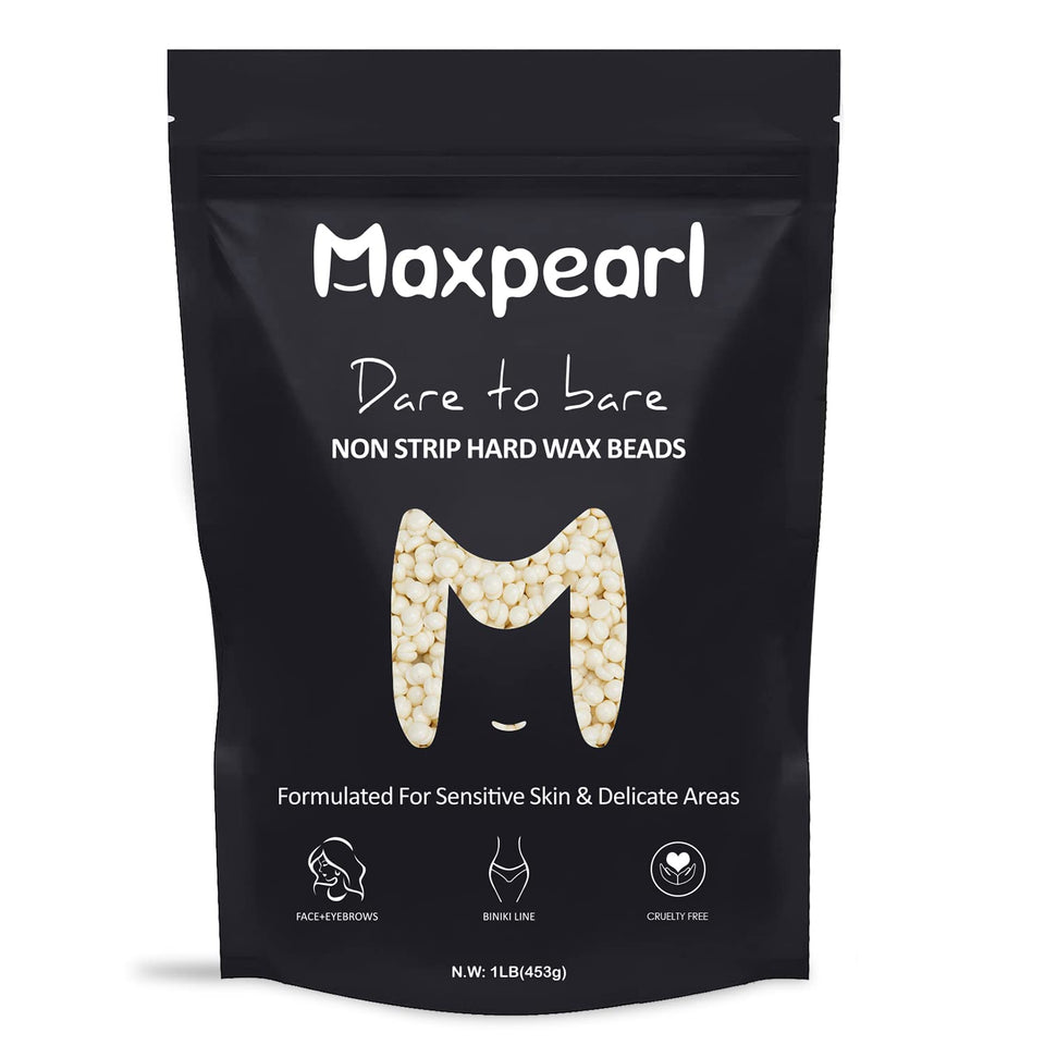 Maxpearl front pouch showing product and labeling, highlights safe facial use