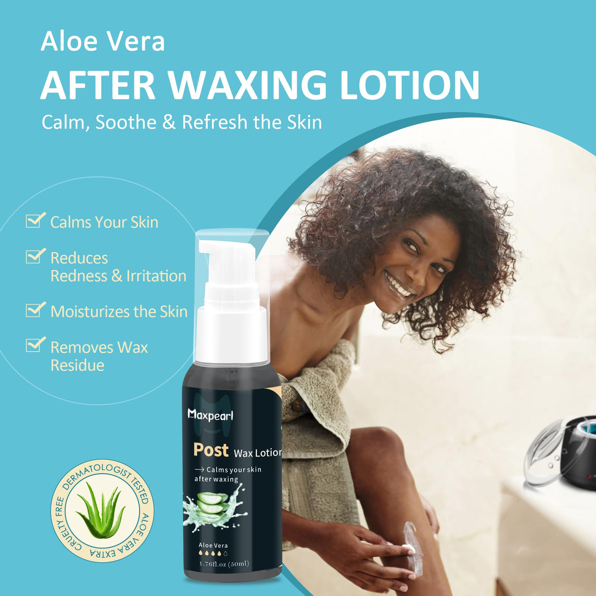 Maxpearl smooth legs after waxing showcasing long-lasting hair reduction and soft skin