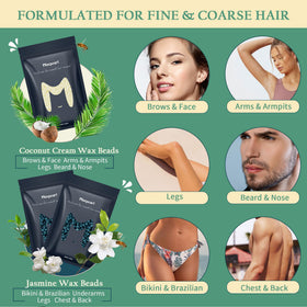 Maxpearl wax beads close-up highlighting smooth coconut jasmine formula