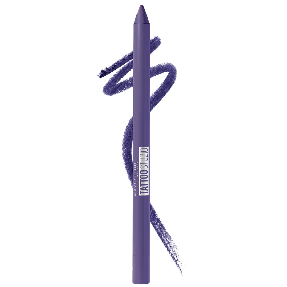 Maybelline pencil front packaging showing amethyst shade and brand
