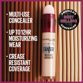 MAYBELLINE applying concealer under eye to brighten dark circles