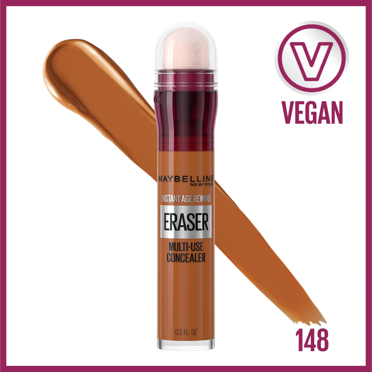 Maybelline sponge-tip applicator close-up for precise under-eye delivery and easy blending