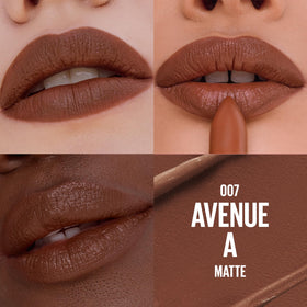 MAYBELLINE bullet close-up highlights precise sculpting and smooth glide