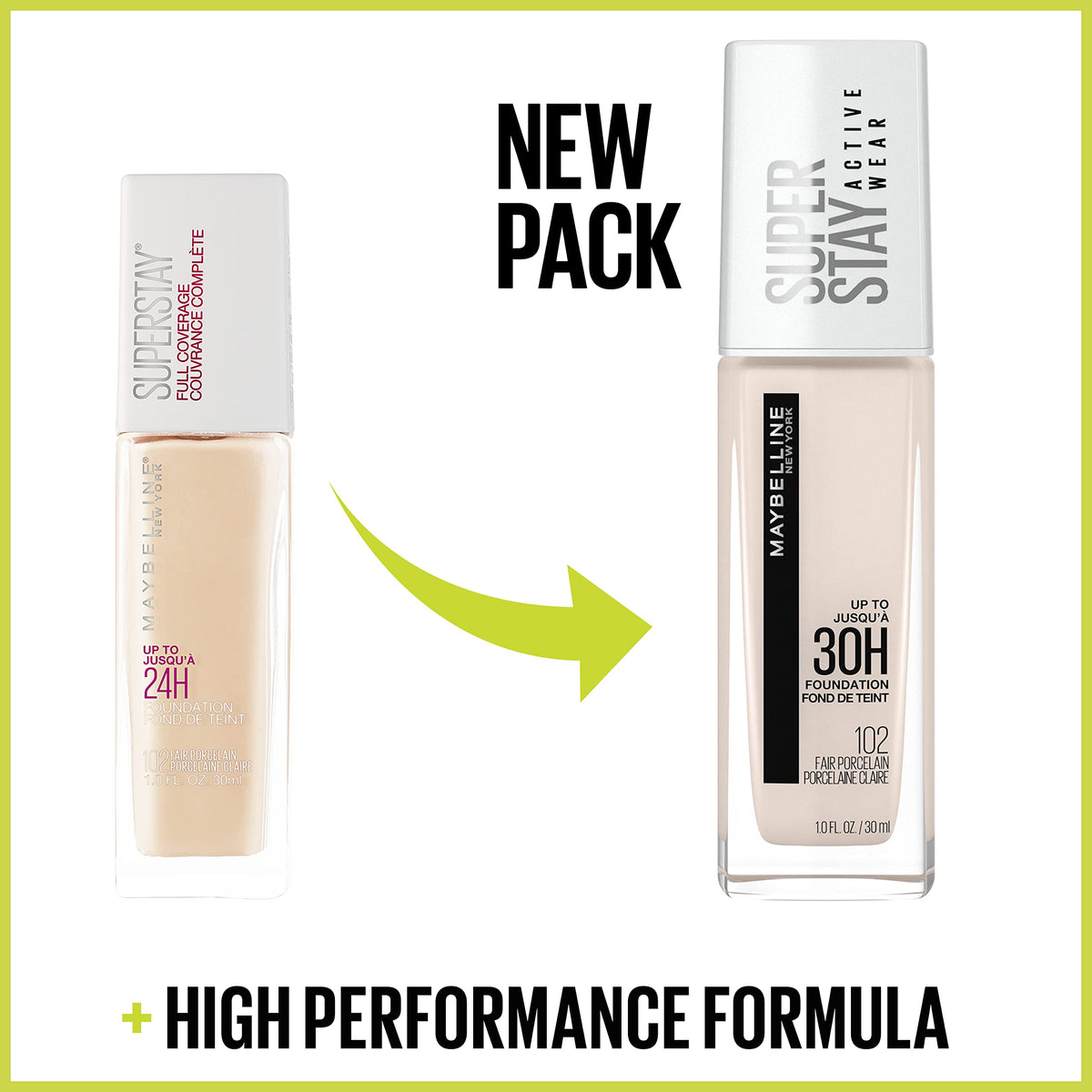 Maybelline foundation bottle on dressing table paired with other cosmetics