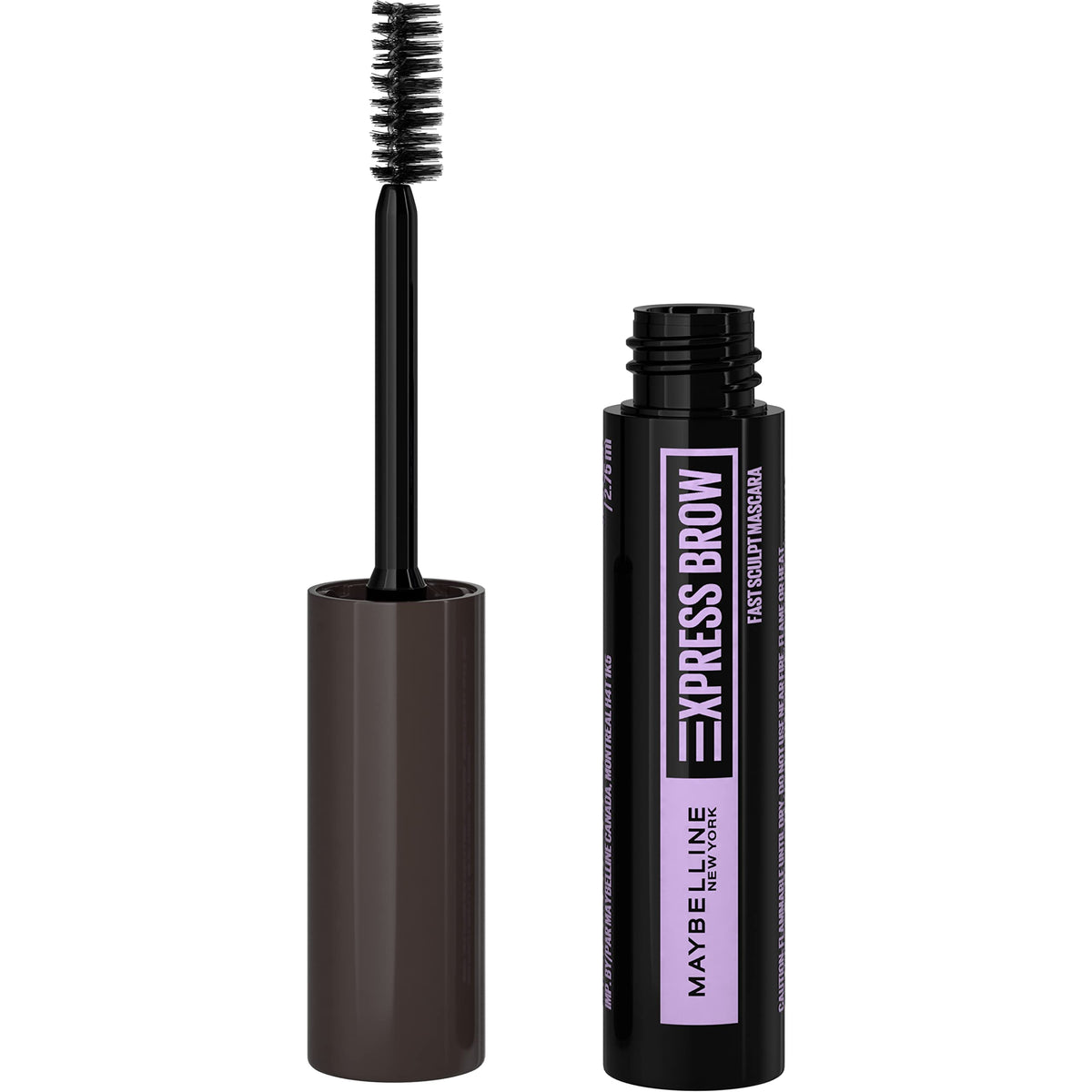 MAYBELLINE front packaging showing compact brow mascara for travel