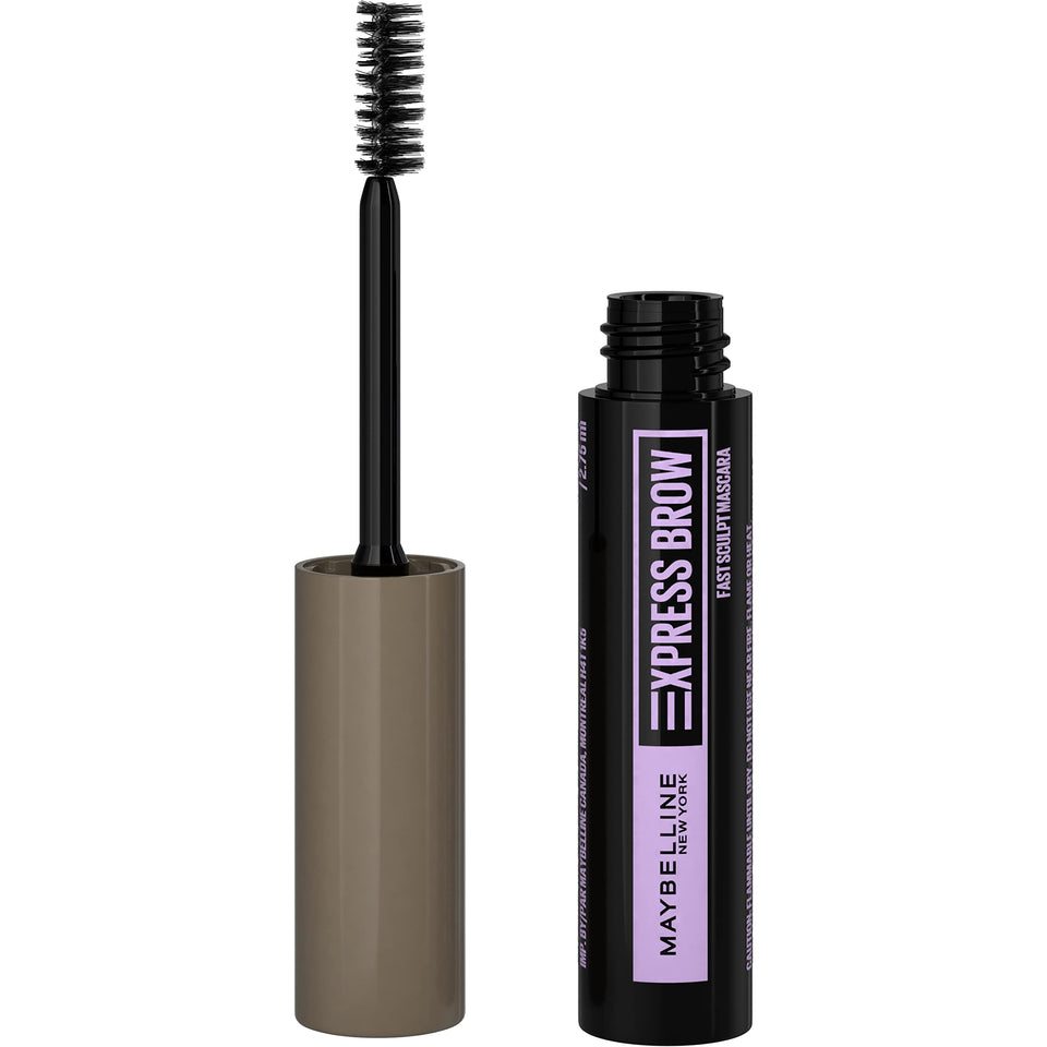 Maybelline front tube showing compact brow gel for fast sculpting benefit
