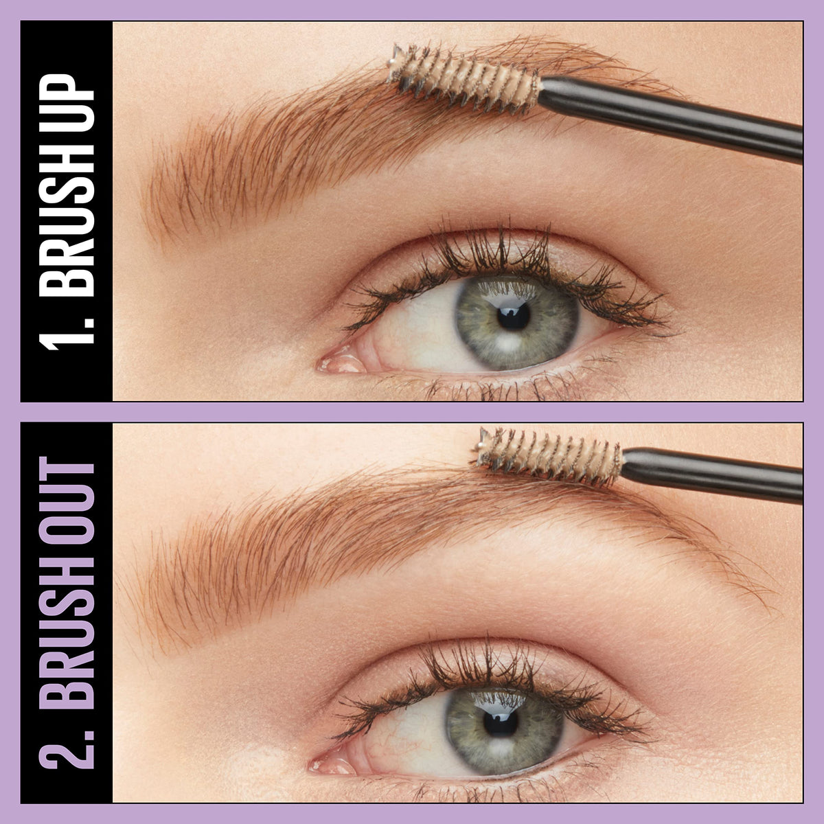 Maybelline model wearing blonde shade showing polished everyday brows benefit
