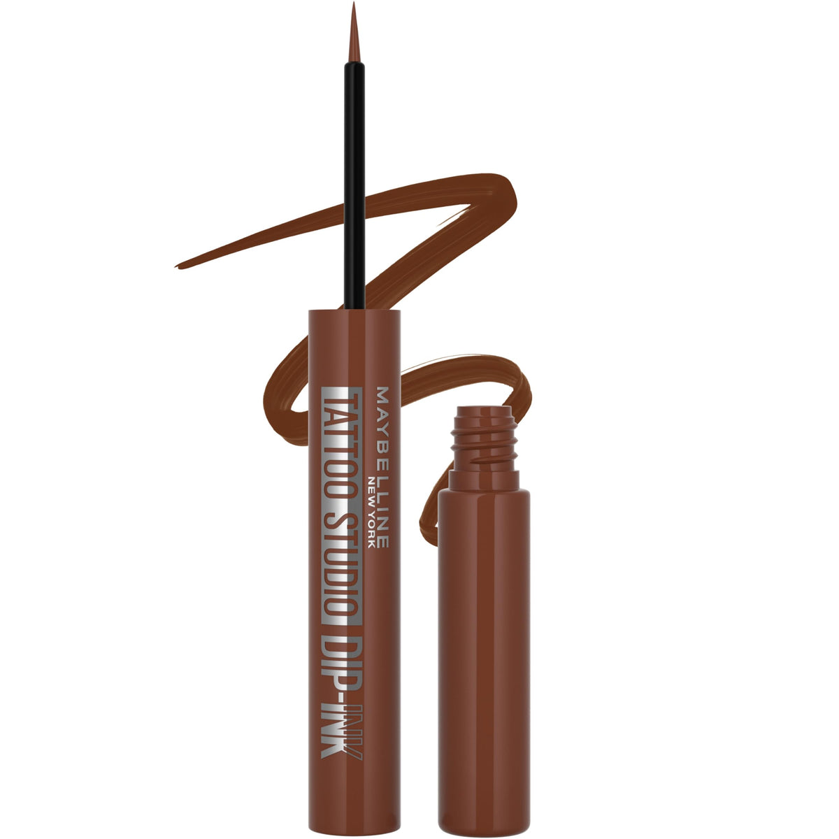 MAYBELLINE front packaging showing Brown Expression shade and benefits