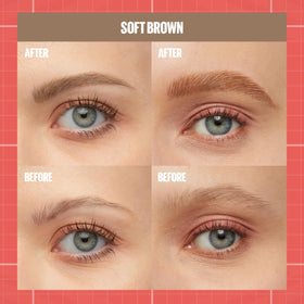 Maybelline Build-A-Brow compact size in hand illustrating portable brow shaping on-the-go